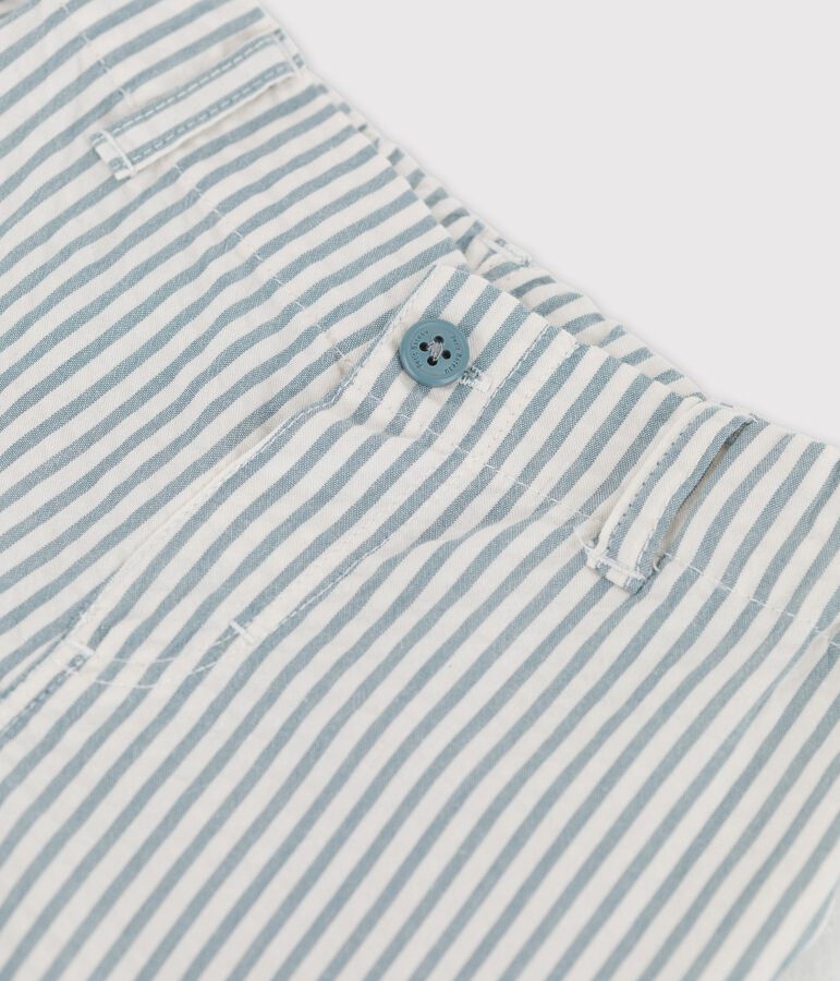Gestreifte Baby-Shorts aus Seersucker gr&uuml;n/weiss