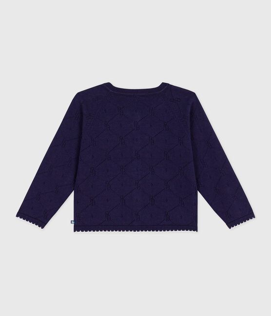 Kinder-Cardigan aus einfarbiger Baumwolle blau SOIR