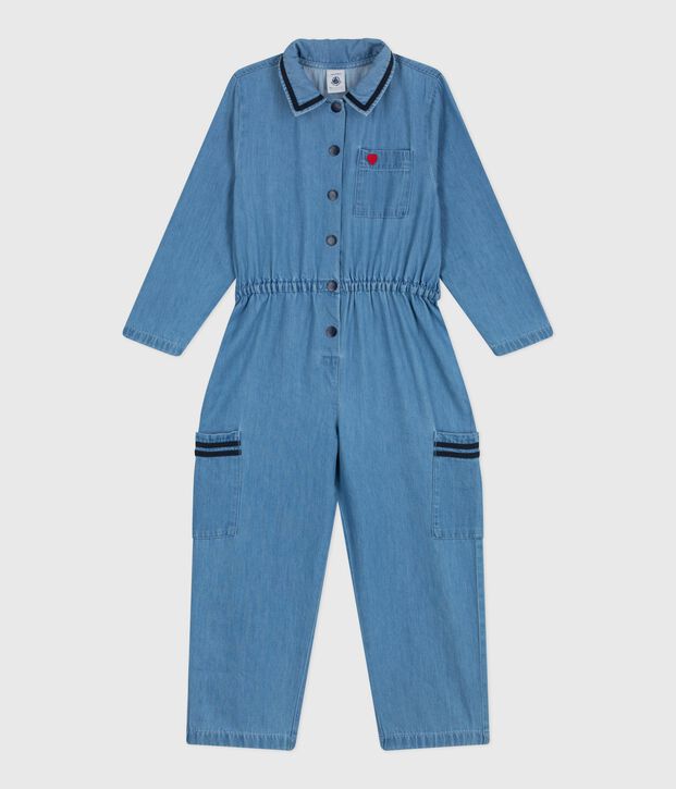 Langer Kinder-Overall aus Baumwolle blau