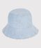 Breitkrempiger Kinder-Sonnenhut aus Chambray blau