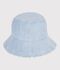 Breitkrempiger Kinder-Sonnenhut aus Chambray blau