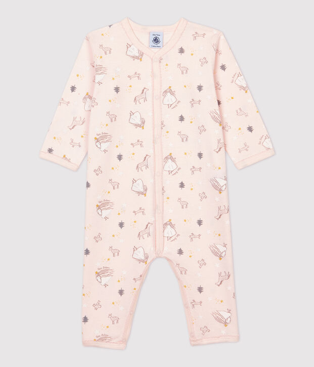 Baby-Strampler aus Baumwolle mit Prinzessinnen-Motiv rosa/vielfarbig