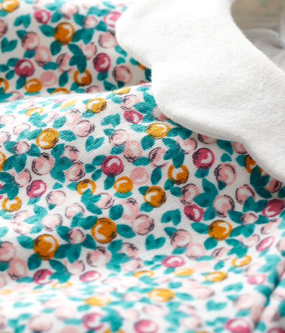 Langärmelige Baby-Bluse für Mädchen weiss MARSHMALLOW/weiss MULTICO