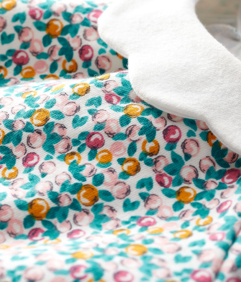 Lang&auml;rmelige Baby-Bluse f&uuml;r M&auml;dchen weiss MARSHMALLOW/weiss MULTICO