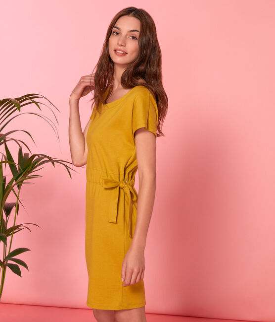 Kurzärmeliges kleid damen grün BAMBOO