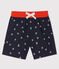 Gemusterte Baby-Strandshorts für Jungen blau SMOKING/weiss MULTICO