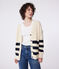 Damen-Cardigan aus Baumwolle mit Streifen weiss AVALANCHE/blau SMOKING