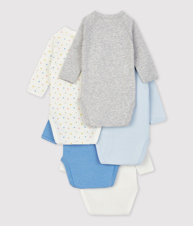 5er-Set Baby-Bodys aus Bio-Baumwolle vielfarbig