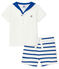 Zweiteiliges Baby-Set für Jungen weiss MARSHMALLOW/blau SURF