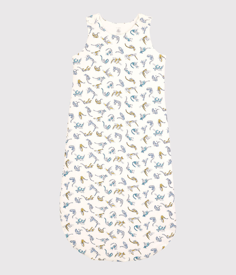 Baby-Schlafsack aus Bio-Baumwolle mit Panther-Muster weiss/vielfarbig