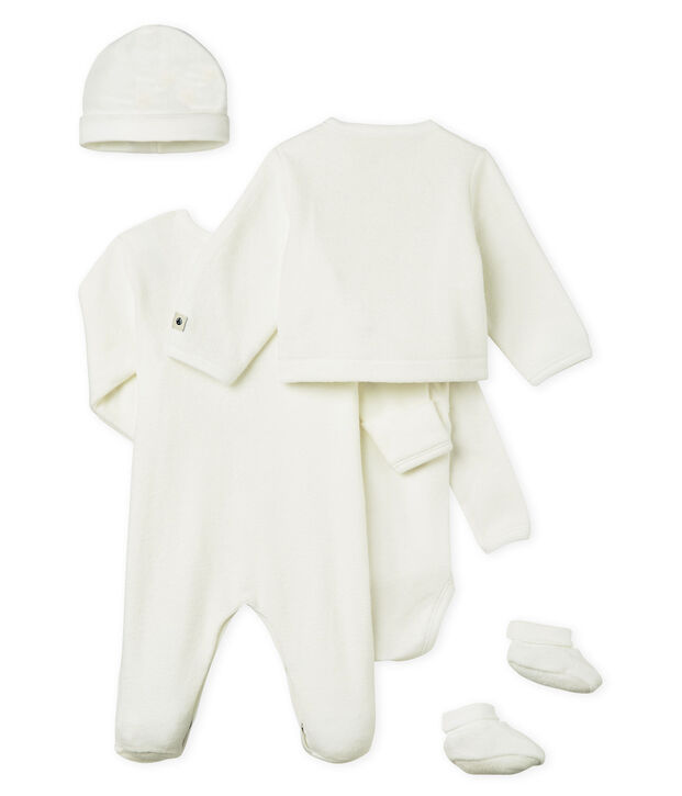 Set mit Geburtsgeschenken aus angerautem, extra warmem Boucl&eacute;-Frottier vielfarbig