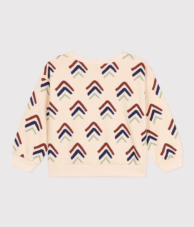 Kinder-Sweatshirt aus Molton mit Printmotiv naturfarben/vielfarbig