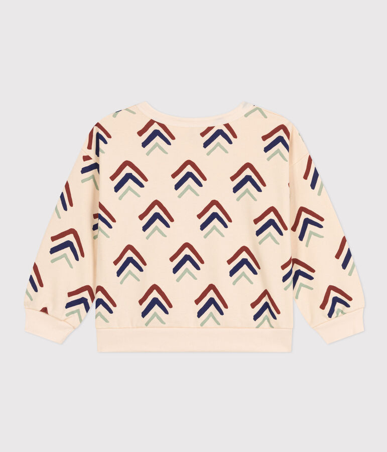 Kinder-Sweatshirt aus Molton mit Printmotiv naturfarben/vielfarbig