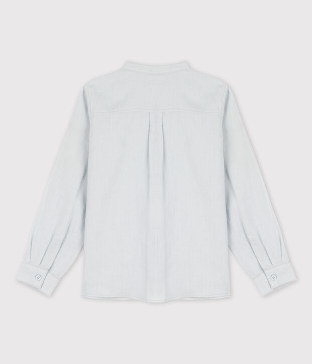 Lang&auml;rmeliges Leinenhemd f&uuml;r Jungen blau