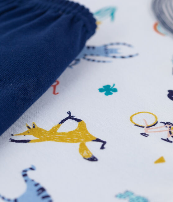 Kinder-Kurzpyjama aus Baumwolle für Jungen blau FRAICHEUR/weiss MULTICO