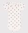 Kurzärmeliger Baby-Body aus Baumwolle mit Blumenmuster weiss MARSHMALLOW/weiss MULTICO