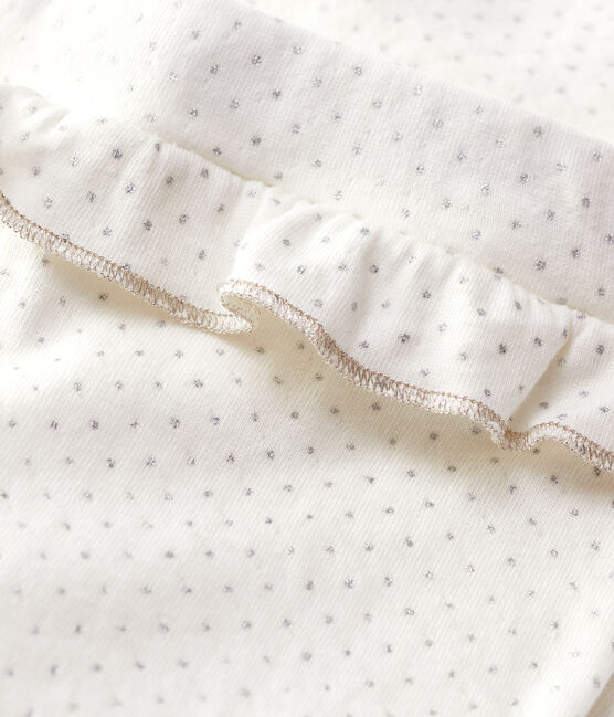Baby-Leggings aus Baumwolle. weiss MARSHMALLOW/grau ARGENT