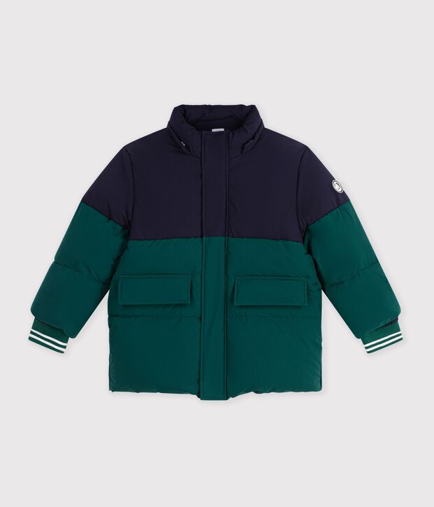 Kinder-Winterjacke im Colorblock gr&uuml;n/blau