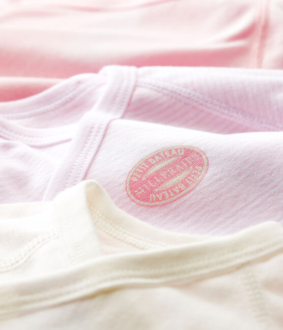 3er-Set kurzärmelige Baby-Bodys aus Bio-Baumwolle im Kimono-Schnitt mit Ringelstreifen variante 1