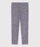 Kinder-Leggings aus einfarbiger Wolle und Baumwolle mit Streifen blau SOIR/ MARSHMALLOW