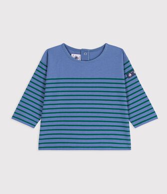Lang&auml;rmeliges Baby T-Shirt aus Baumwolle mit Streifen.