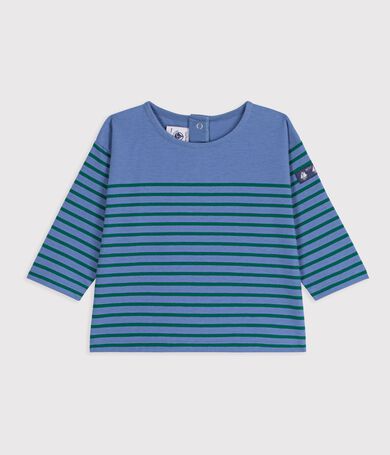Lang&auml;rmeliges Baby T-Shirt aus Baumwolle mit Streifen.
