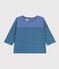 Lang&auml;rmeliges Baby T-Shirt aus Baumwolle mit Streifen. blau/gr&uuml;n