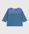 Lang&auml;rmeliges Baby T-Shirt aus Baumwolle mit Streifen. blau/gr&uuml;n