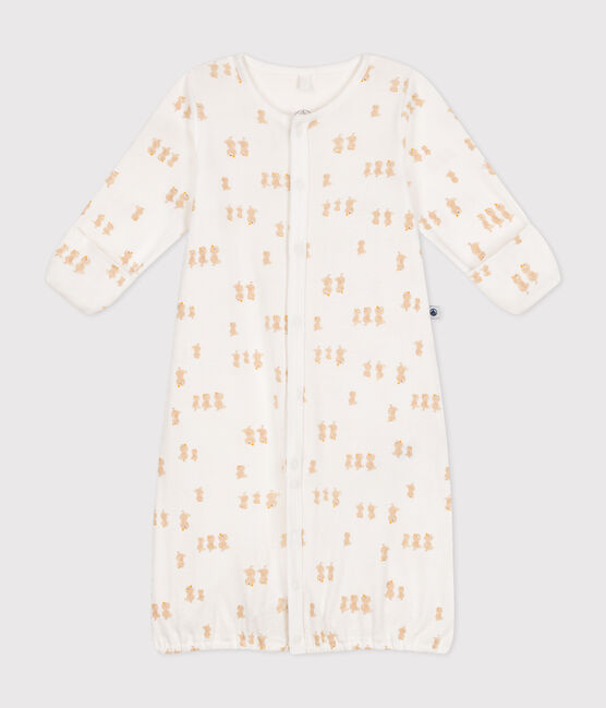 Baby Kombi-Overall aus Baumwolle weiss MARSHMALLOW/grau GRIS