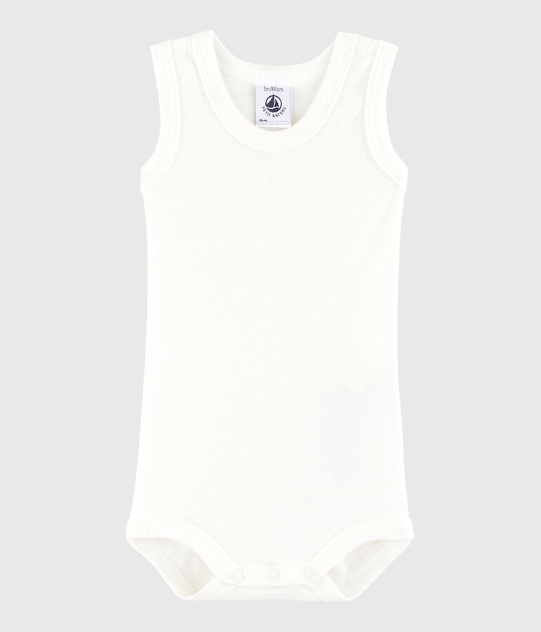 &Auml;rmelloser Baby-Body Jungen weiss