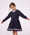 Lang&auml;rmeliges Kinder-Kleid aus einfarbiger Baumwolle SMOKING