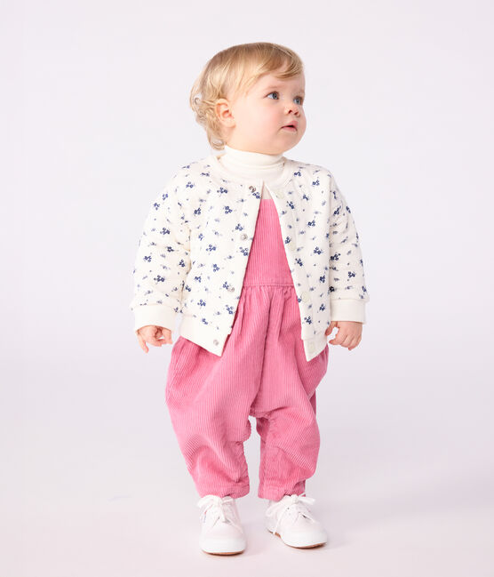 Baby-Cardigan aus Baumwolle mit Blumenmotiv blau MILK/ SOIR