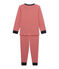 Jungen-Schlafanzug mit Milleraies-Ringelmuster rot FROUFROU/beige COQUILLE