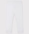 Einfarbige Baby-Legging aus 1x1-Rippstrick für Mädchen weiss MARSHMALLOW