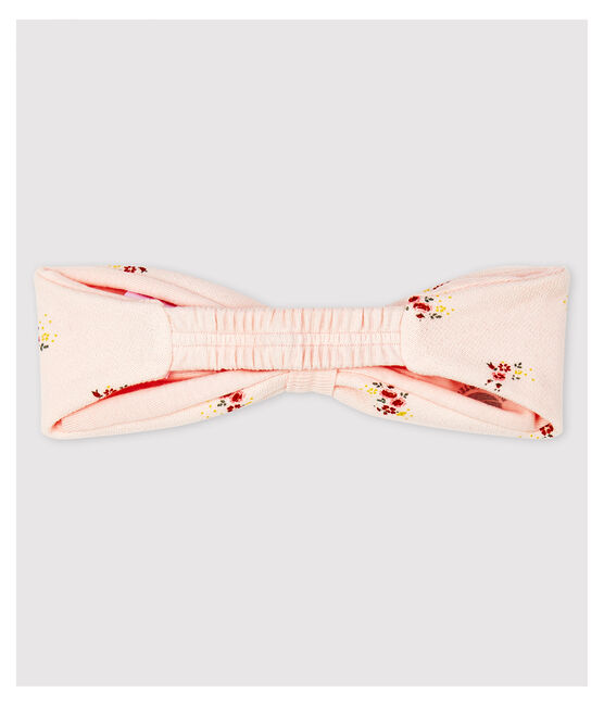 Baby-Haarband für Mädchen aus geblümtem Molton rosa FLEUR/weiss MULTICO