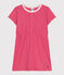 Kurzärmeliges Kinder-Kleid aus einfarbiger Baumwolle  rosa PEONIA