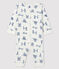 Baby-Strampler 'Paris' ohne Fuß aus Rippstrick weiss MARSHMALLOW/blau MAJOR