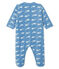 Strampler für Jungen aus Velours blau ALASKA/weiss MARSHMALLOW