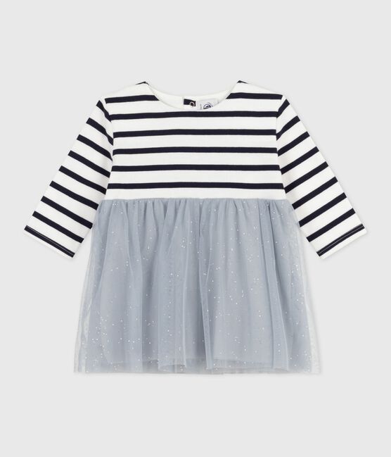 Langärmliges Kleid aus zwei Stoffen CO2/ MULTICO