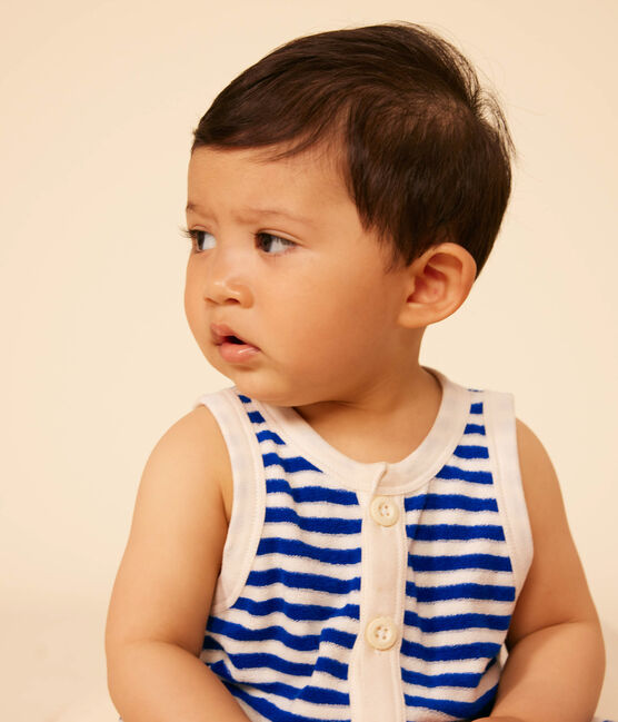Baby-Kurzoverall aus Frottee blau SURF/ AVALANCHE