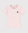 Kurzärmeliges Kinder-T-Shirt aus einfarbiger Baumwolle rosa FLEUR