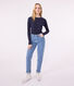 Langärmeliges Damen-T-Shirt L'Iconique aus einfarbigem Rippstrick