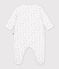 Strampler aus Doppeljersey mit Blumenmuster weiss/rosa