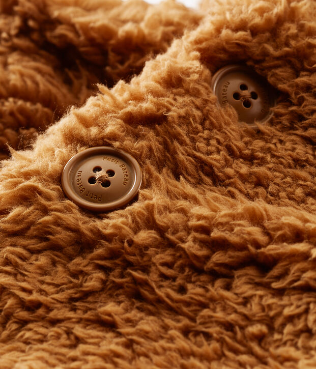 Baby-Sherpa-Mantel f&uuml;r M&auml;dchen braun