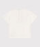 Kurzärmeliges Baby-T-Shirt aus einfarbiger Baumwolle weiss MARSHMALLOW