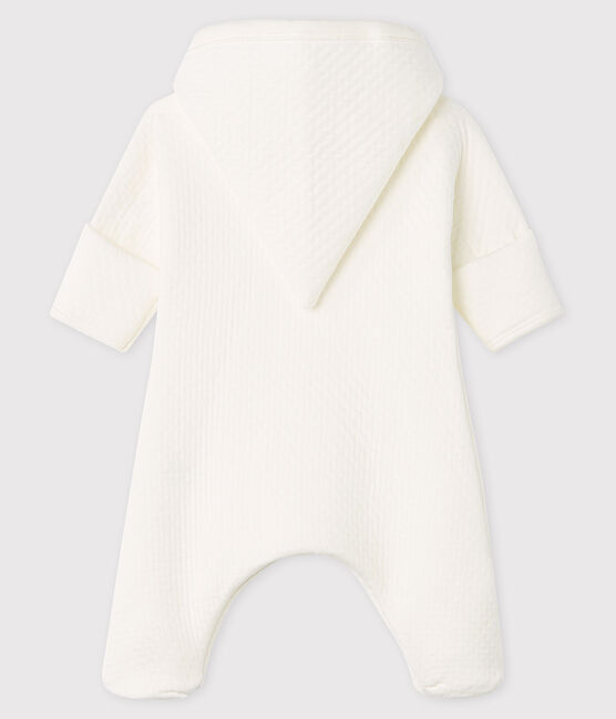 Langer Baby-Overall aus gestepptem Doppeljersey weiss MARSHMALLOW