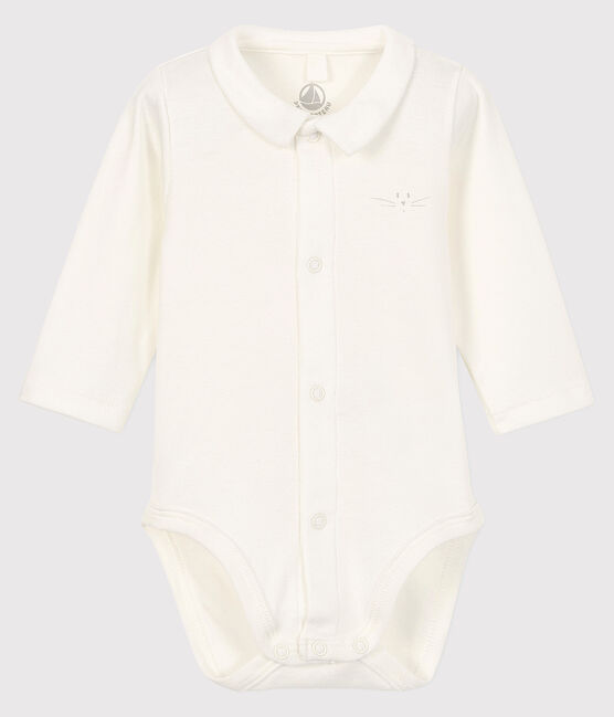 Langärmliger Babybody für Jungen weiss MARSHMALLOW