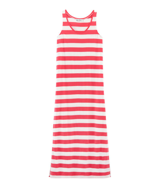 Armelloses kleid damen rosa GROSEILLER/weiss MARSHMALLOW