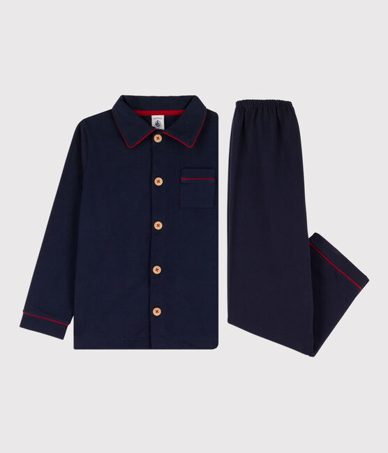Pyjama aus Jersey für kleine Jungen blau SMOKING