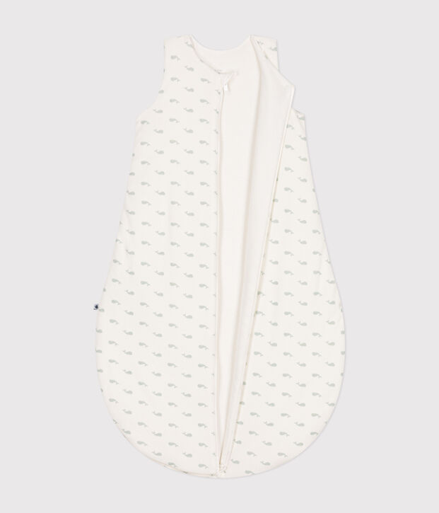 Baby-Schlafsack aus Nicki mit Walmotiv TOG-Wert 3 weiss/gr&uuml;n